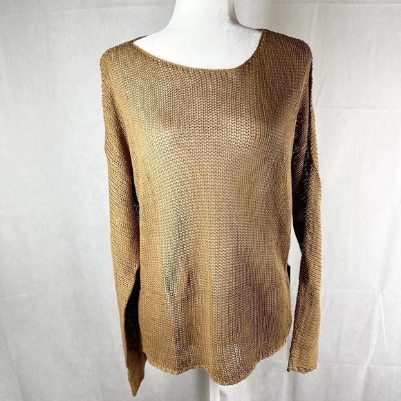 One Teaspoon Luxe Wide French Knit Top Tan Size Medium - Picture 8 of 8